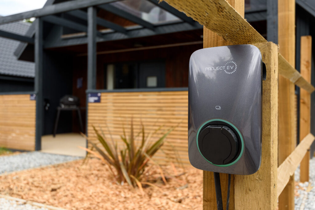 EV charging outside lodge at The Vale